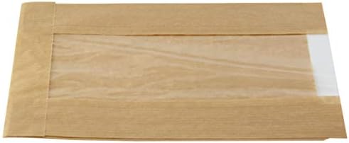 PACKNWOOD - 210SVIS2214 - Brown Kraft Bag with Window - Kraft Sealable Bag with Window - Clear Front Brown Kraft Paper - Recyclable Paper Bags - (8.7" x 5.5" x 2.4") - (Case of 1000) by PacknWood