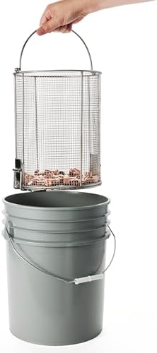 Dip N’ Drain – Stainless Steel Part Cleaning Strainer Basket for 5-Gallon Buckets (Bucket Included) | 1/4″ Mesh, Swing Handle, Perfect for Mechanics, Auto Parts, Garage, Shop & Home Workshop Cleaning - Image 4