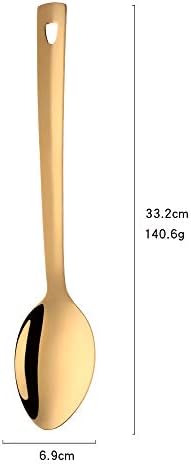 6 Pcs Gold Large Serving Spoon, Stainless Steel Titanium Plated Serving Spoons Set Mirror Finish for Elegant Buffet Banquet Party Holiday Dinner serving, Dishwasher Safe(13 inches/33.2cm) - Image 2