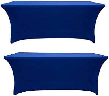 Banquet Tables Pro 6 ft Royal Blue 2 Pack Stretch Tight Fit Spandex Rectangular Folding Tablecover for 30Wx72Lx30H Folding Patio Tables, Banquet,Party by BanquetTablesPro