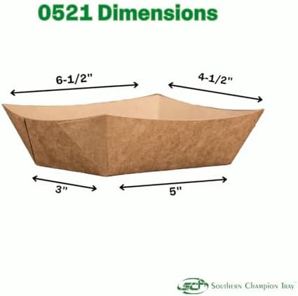 Southern Champion Tray 0521 #250 ECO Kraft Paperboard Food Tray, 2-1/2 lb Capacity (Case of 500) - Image 6