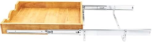 DINDON Pull Out Cabinet Organizer (11" W x 18" D) 1 Tier，Single Tier Oak Wood Under Cabinet Slide Out Shelf Drawer Box… - Image 6