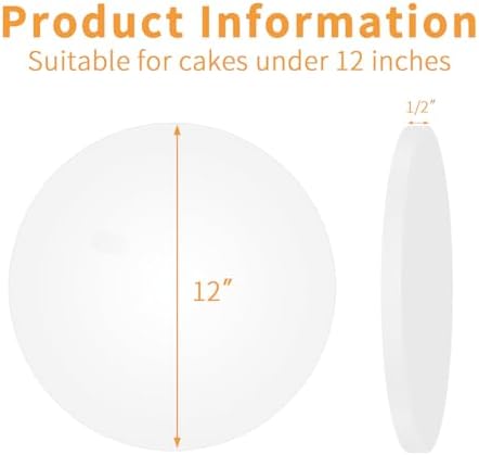 5Pcs Cake Boards 12 Inch Round - Sturdy 1/2 Inch Cake Drum, Food Grade Cake Rounds,Multiple Layers of Corrugated Cardboard for Heavy or Multi Layer Cakes for Birthdays,Weddings, Parties (12inch/5pcs) - Image 2