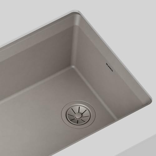 Blanco Essential Kitchen Sink Basket Strainer - 3.5" Sink Drain Strainer with Turn-to-Close Design, Color-Coordinated for Blanco SILGRANIT Sinks, Truffle - Image 2