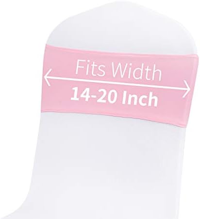 Peomeise 50pcs Pink Spandex Chair Sashes with Buckle Slider for Wedding, Party Decoration - Image 5