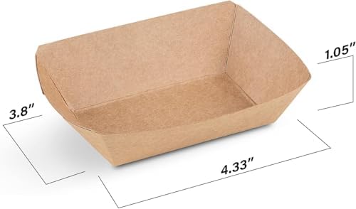 MT Products Kraft Charcuterie Food Trays 6 oz. - Small Paper Food Boats Disposable (Pack of 1000) - Made in the USA - Image 2