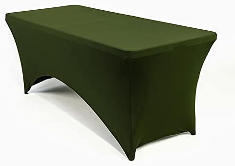 MDS® Pack of 20 Spandex Tablecloth 4FT Tight Fitted Stretch Table Cover – Washable Wrinkle-Free Reusable Elastic Patio Tablecloth for Wedding, Party, Banquet, Trade Show, Event Décor - Olive Green by MDS
