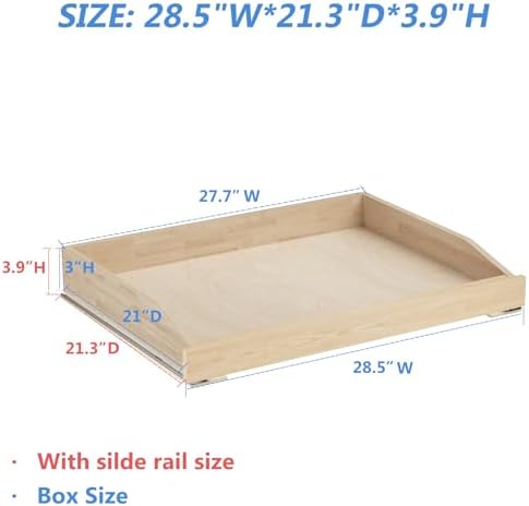 Pull Out Cabinet Drawer 28½” W x 21” D, Soft Close Pull Out Cabinet Organizer, Bottom Assembly - Image 3