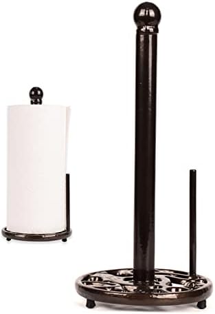 Vintage Paper Towel Holder - Cast Iron Kitchen Countertop Decor, Easy Tear, Coffee Gold by Minluful