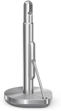simplehuman Tension Arm Countertop Paper Towel Holder, Easy One-Handed Tear, Standing Weighted Base with Finger Loop, Heavy Duty, Brushed Stainless Steel by Unknown
