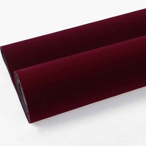 Self Adhesive Sheets Peel and Stick Velvet Flock Soft Velvet Drawer Liner DIY Fabric Felt Liner Sticker Decal for Drawers Jewelry Box Felt Lining Arts and Crafts 14" W x 197" L Wine Red by TAOGIFT