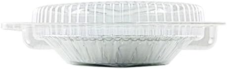 Pactogo 6" Aluminum Foil Mini Pie Pans - Disposable Small Baking Tin Plates with Clear Hinged Containers (Pack of 200 Sets) - Image 5