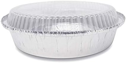 (60 Pack) Premium 7-Inch Round Foil Pans with Plastic Dome Lids l Heavy Duty l Disposable Aluminum Tin for Roasting, Baking, or Cooking - Image 2