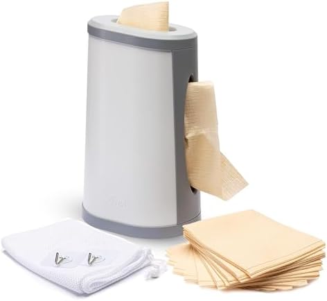 YOWEL Countertop Reusable Towel Dispenser | Includes 40-Eco Friendly Reusable Towels, 1-Mesh Bag, 2-Hooks by Yowel
