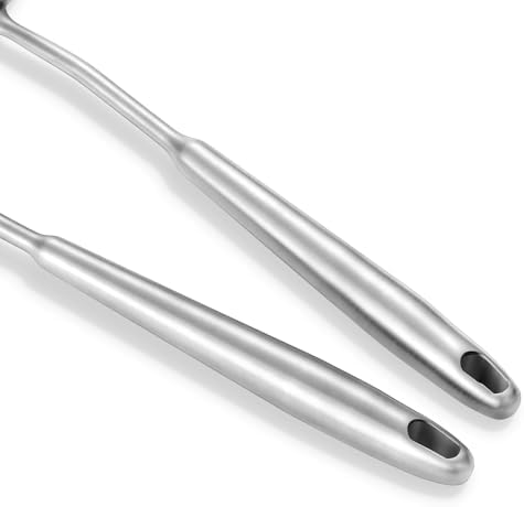 15" Wok Spatula and Ladle,Skimmer Spoon, Slotted Turner Spatula,304 Stainlss Steel Matte Kitchen Utensils Set,4PCS Wok Accessories,Cooking Utensils Tools - Image 4
