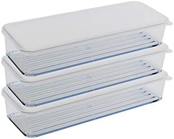 Silicook Flat Plastic Box for Kitchen for Kitchen&Refrigerator Organization, Transparent Food Storage Container for Kitchen, Fridge, Freezer (5 x 600ml) by HAIM+LIVING