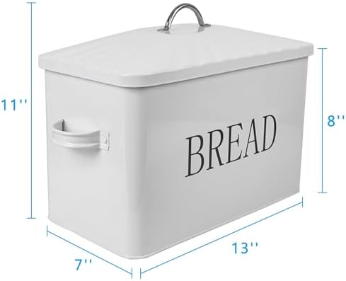 DreamsEden Large Bread Box, Metal Loaf Storage Container for Kitchen Countertop (White) - Image 6
