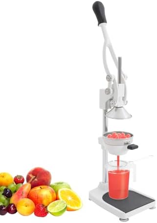 Manual Juicer, Commercial Stainless Steel Hand Press Citrus Juicer with Double Press Heads, Heavy Duty Orange Lemon Squeezer for Fresh Orange Lemon Pomegranate Watermelon, Silver by Unknown