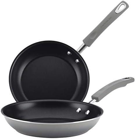 Rachael Ray Brights Nonstick Frying Pan Set / Fry Pan Set / Skillet Set - 9.25 Inch and 11 Inch, Gray by RachaelRayKitchenware