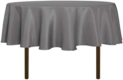 sancua Round Tablecloth, 80 Inch, Light Grey by sancua
