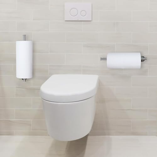 Paper Towel Holder Under Cabinet, Kitchen Paper Towel Holder Wall Mount, Self Adhesive Paper Towel Bar Under Counter Hanging Tissue Roll Dispenser for Kitchen Bathroom Organize, Sliver - Image 7