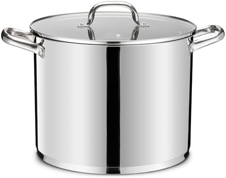 LIANYU 14 QT Stainless Steel Large Stock Pot,Heavy Stockpot with Glass Lid by LIANYU