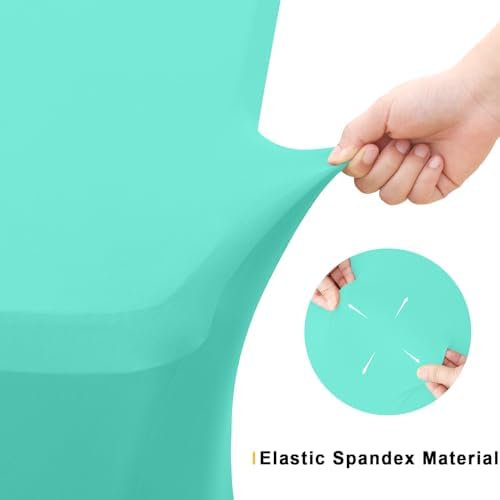 Smiry 2 Pack Spandex Table Cloth 6FT, Elastic Fitted Aqua Tablecloth - Image 3