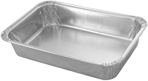 PACTOGO 6" x 4" x 1" Disposable Aluminum Foil Smooth-Wall Oblong Mini Danish Cake Pans - Ideal Baking Tins for Sweets, Coffee Cakes, Danishes, Cookies, Brownies (Pack of 50) by PACTOGO
