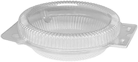 Inline Plastics 10" Clear Low Dome Hinged Clamshell Container - Fits 10" Pies & Pie Plates (pack of 25) - Image 2