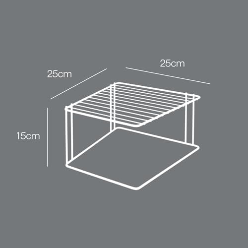 Metaltex Plate Kitchen Cupboard Organiser, Space Saver Corner Sink Dish Drying Rack with Polytherm Coating-Metallic, Silver, 25 x 25 x 15 cm, 36.40.01 - Image 3