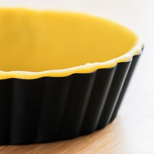 9.44 inch Deep Dish Pie Pan with Removable Bottom - Fluted Carbon Steel Tart Pan for Quiche Lorraine & Pies - Crispy Crust Baking Dish for Home Bakers - Image 5