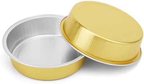 Beasea Disposable Pie Tins 4 Inch, 100 Pack Mini Tart Pans with Lids, 8 Oz Golden Aluminum Pie Pan Tin Tart Pans Round Oven Baking Mini Cake Pan for Pie Tart Quiche - Image 6