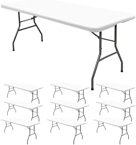 10 Pack Stretch Table Top Cap Cover, White, 30" x 72" by REWOMC