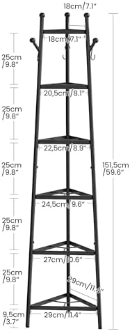 CHOEZON Pot Racks, 6-Tier Cookware Stand, Triangle Shelf Storage Tower for Kitchen, Pans Pots Storage Rack, Metal Wire Shelf Organizer, Corner Shelf, for Kitchen, Living Room, Black TPR15BB - Image 6