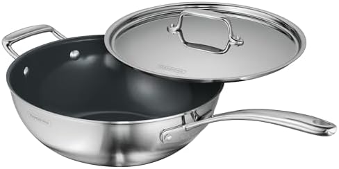 Tramontina Utsava Tri-Ply Clad Stainless Steel 3.75-Quart Wok with Lid by Tramontina