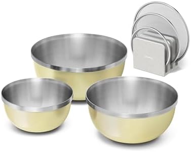 Caraway 7-Piece Mixing Bowl Set with Lids and Lid Storage Organizer by Unknown