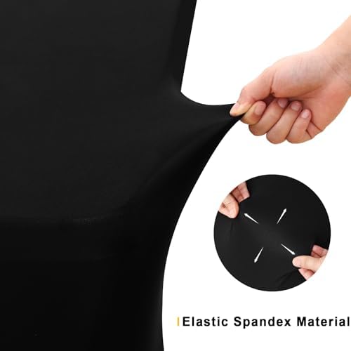 Smiry 2 Pack Spandex Table Cloth 6FT, Elastic Fitted Black Tablecloth - Image 4