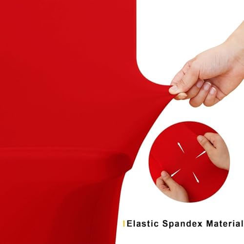 Smiry 2 Pack Spandex Table Cloth 5FT, Elastic Fitted Red Tablecloth - Image 5