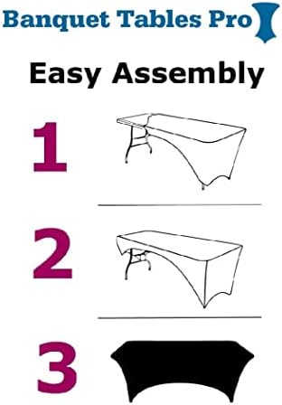 Banquet Tables Pro 6 ft Burgundy 2 Pack Stretch Tight Fit Spandex Rectangular Folding Tablecover for 30Wx72Lx30H Folding Patio Tables, Banquet,Party - Image 3