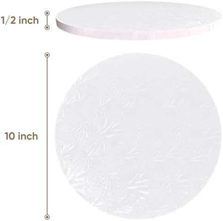 Cakebon Cake Boards 10" White Round Cake Drums 1/2" Wrapped Edge 12Pack | 10 Inch Cake Drum, Cake Drums 10 Inch, Base para Pastel, Cake Base Board, Cake Rounds, Cake Boards 10 Inch Round - Image 3