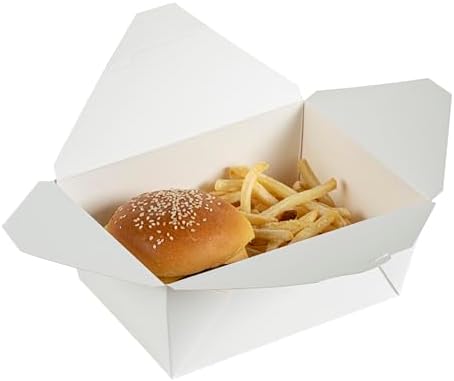 Restaurantware 98 oz Paper Rectangle 4 Bio Box Take Out Container, 50 Ct by Restaurantware