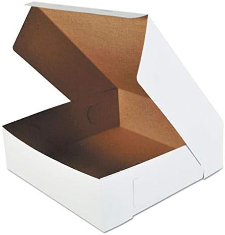 Southern Champion Tray 0995 Premium Clay Coated Kraft Paperboard White Non-Window Lock Corner Bakery Box, 16" Length x 16" Width x 5" Height (Case of 50) - Image 3