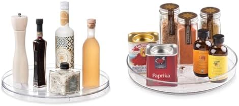 iDesign 14" & 9" Recycled Plastic Lazy Susan Turntable Organizers for Refrigerator, Pantry, Bathroom, General Storage by Unknown