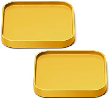Caraway Spoon Rest Set of 2, Stackable Spoon Holder for Kitchen Counter | Drip Catching, Heat-Resistant Design, Non-Slip Base, Marigold by Unknown