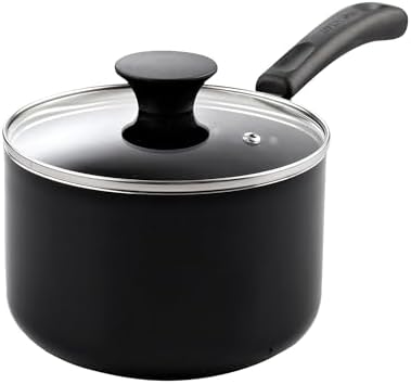 Cook N Home Basic 1 Quart and 2 Quart Nonstick Saucepan Set with Glass Lids, 2-Piece Non Stick Aluminum Sauce Pans, Multi-Purpose Milk Chocolate Cooking Pots with Stay-Cool Handles, Black - Image 4
