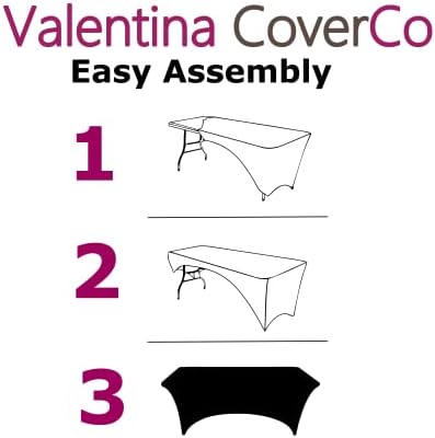 2 Pack Stretch Spandex Table Covers (Navy Blue, 6 Foot) - Image 4