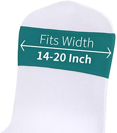 Peomeise 25pcs Turquoise Spandex Chair Sashes with Buckle Slider for Wedding, Party Decoration - Image 5