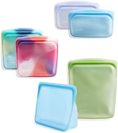 Stasher Silicone Reusable Food Storage Bags, 6-Pack, Reusable Freezer Bags, Microwave, Dishwasher, Oven Safe, Sous Vide, Premium Lunch Containers, Eco Friendly, Food-safe Silicone Snack Bag, Tie Dye | Food-Safe Silicone, Eco-Friendly, Reusable Freezer ... by Stasher