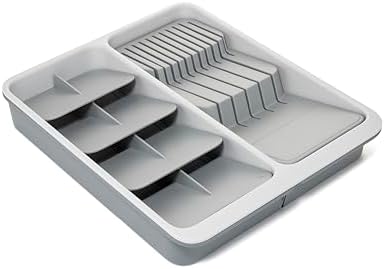 Joseph Joseph DrawerStore Expanding Tiered Flatware Cutlery Tray with Knife Organizer, Expandable In-Drawer Space-Saving Kitchen Storage, Recycled Plastic - Image 2