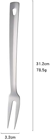6 Pcs 12.3 in Silver Meat Forks for Kitchen, Stainless Steel Titanium Plated Dinner Fork, Ergonomic Integral Forming Mirror Polish-Dishwasher Safe - Image 2